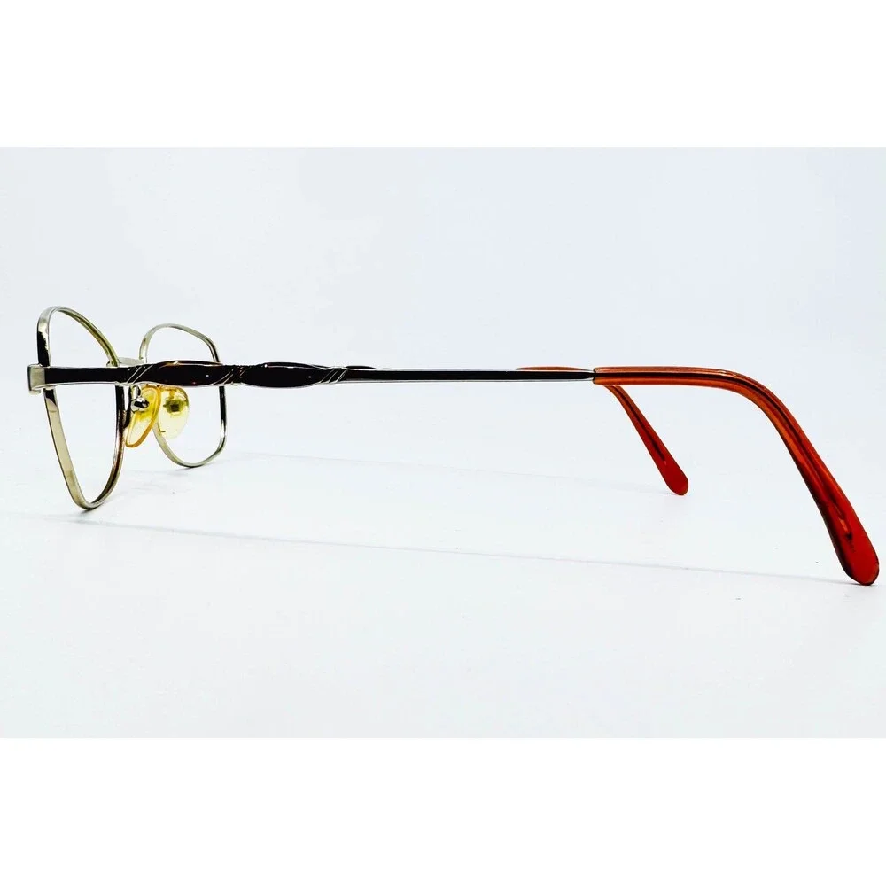 Safilo Eyeglasses Womens Gold Brown Metal Oval Frames 52-17-135